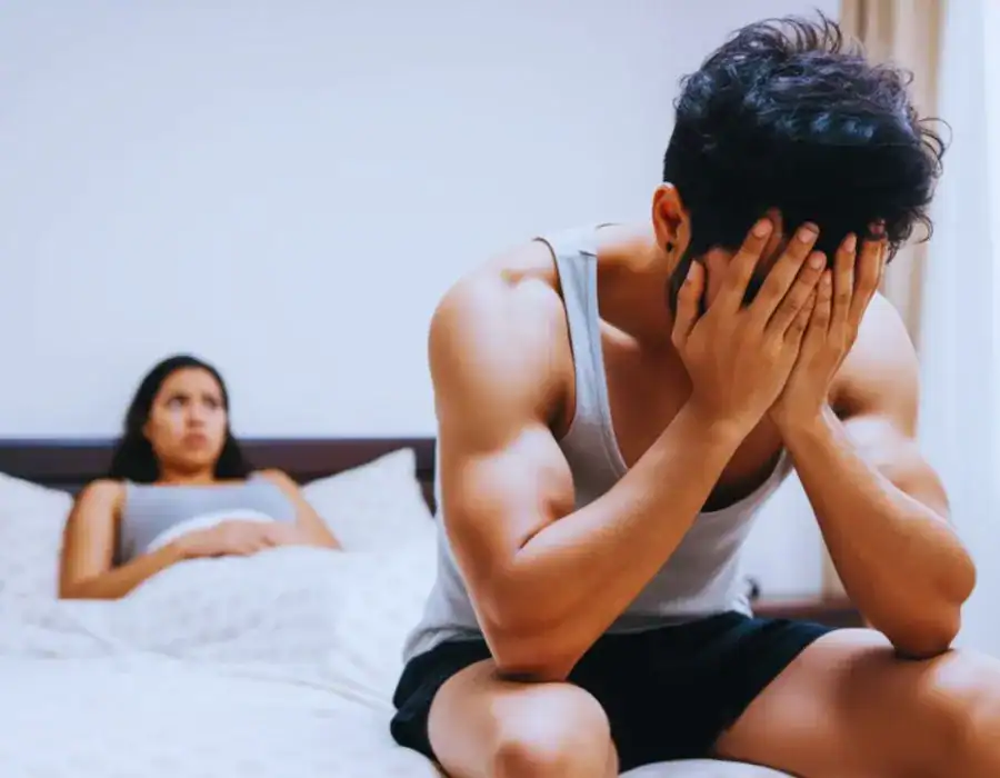 Image of upset man in need of erectile dysfunction treatment Cardiff